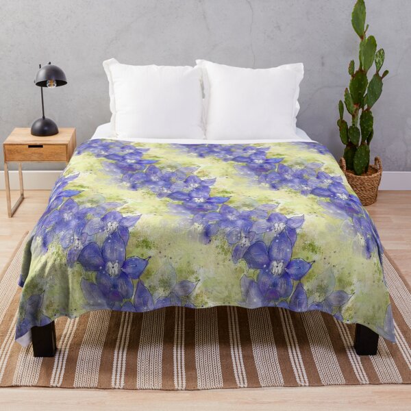Item preview, Whimsical Blue/Purple Delphinium Floral Painting designed and sold by Clare Walker.