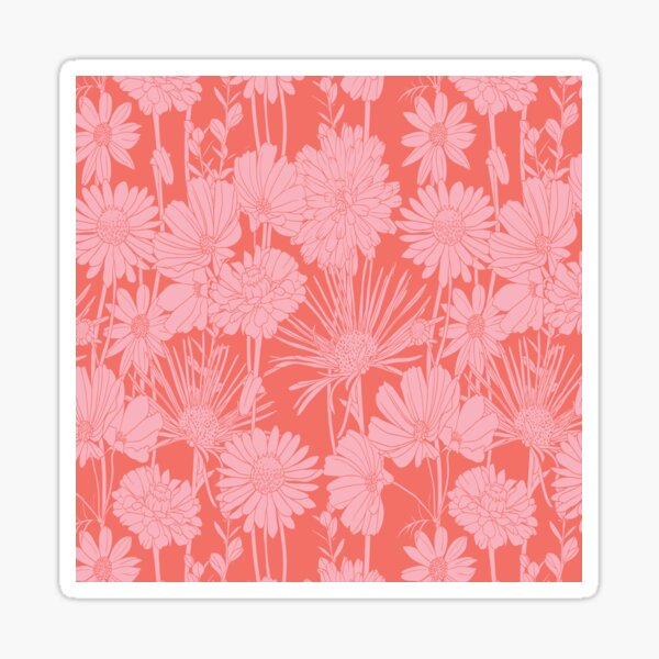 Pink Coral Floral Sticker – Rust Belt Love