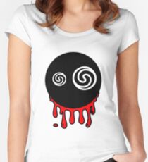 Funny cartoon bleeding head Women's Fitted Scoop T-Shirt
