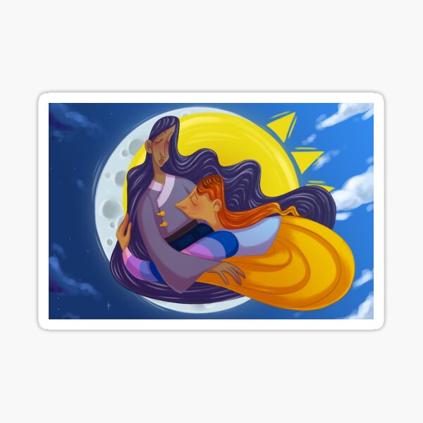 Sun and Moon in Love Sticker