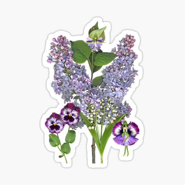 Purple Spring Garden with two Fairies Sticker