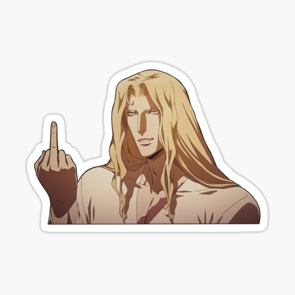 Alucard flipping the bird Sticker