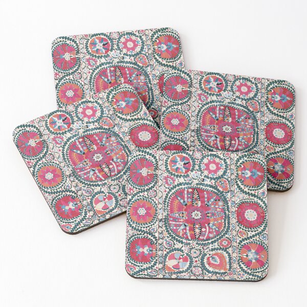 Item preview, Large Medallion Bokhara Suzani  Antique Uzbekistan Embroidery Print designed and sold by Vicky Brago-Mitchell®.