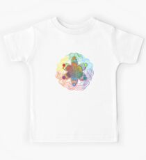 Schwarzer Hintergrund mit 6 Farbdesign Kinder T-Shirt