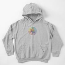 Schwarzer Hintergrund mit 6 Farbdesign Kinder Hoodie