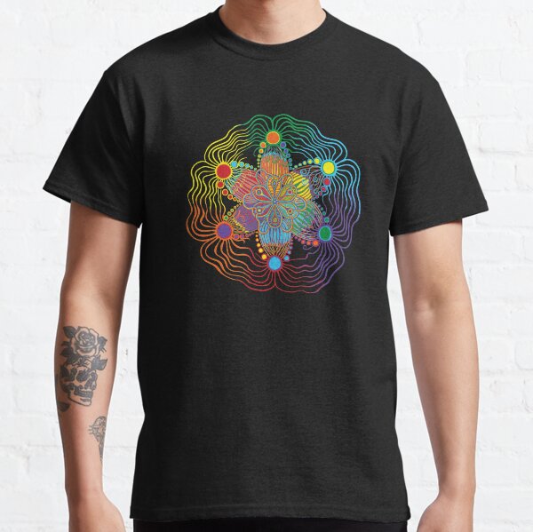 Black Background with 6 Color Design Classic T-Shirt