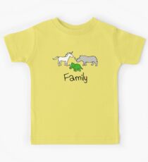 Familie - Einhorn, Nashorn, Triceratops Kinder T-Shirt