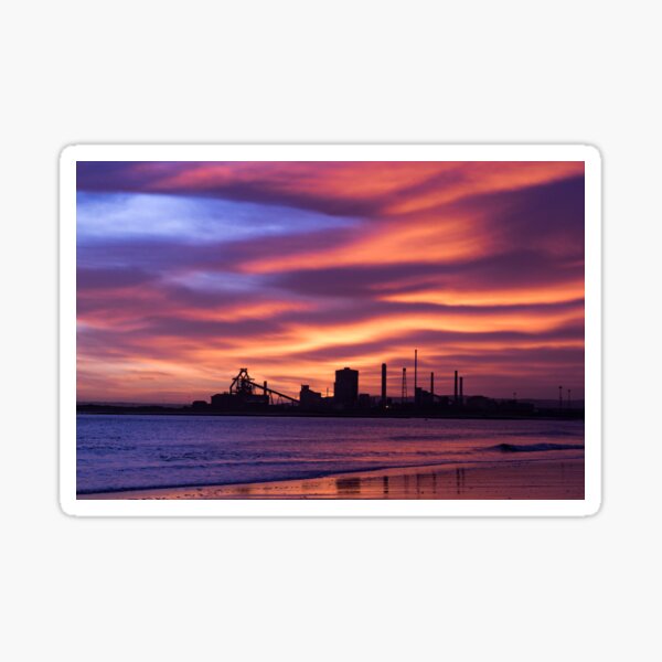 Redcar Steel Works Sunrise Sticker