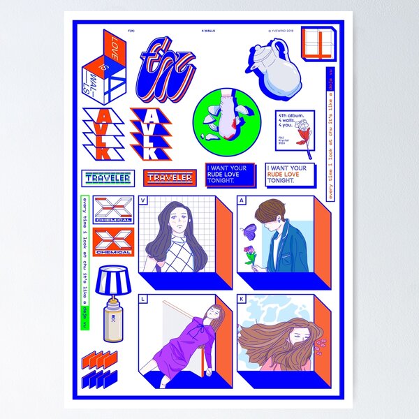 Item preview, f(x) — 4 Walls (Sticker Pack Ver.) / Spectrum designed and sold by Yuwi (yuwi.youwe).