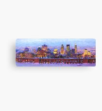 Montreal Mount Royal Lookout Panoramic Landscape - Impasto Brush Work Canvas Print