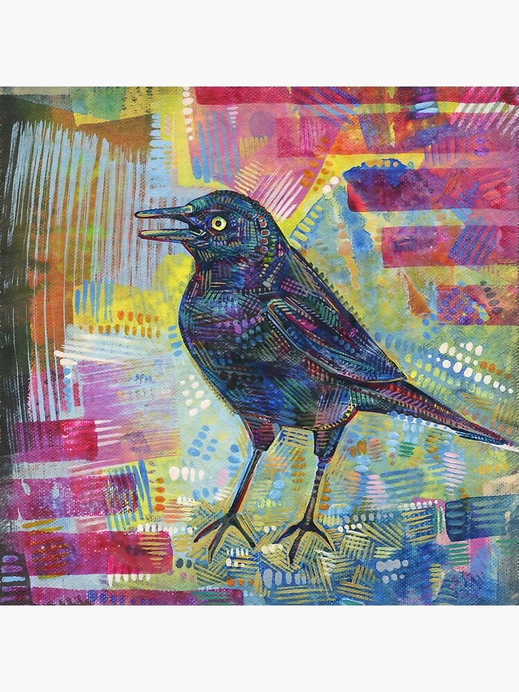 Rusty Blackbird Painting - 2016 by gwennpaints