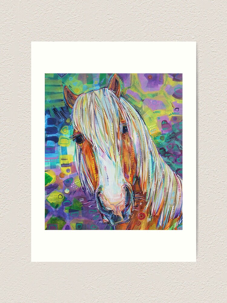 Thumbnail 1 of 3, Art Print, Haflinger Horse designed and sold by gwennpaints.
