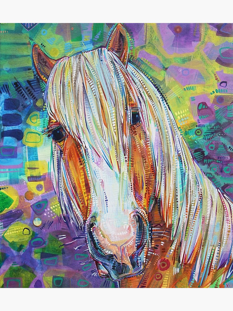 Thumbnail 3 of 3, Art Print, Haflinger Horse designed and sold by gwennpaints.