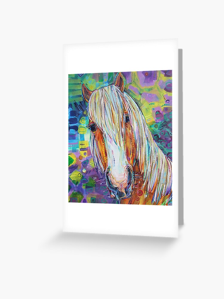 Thumbnail 1 of 2, Greeting Card, Haflinger Horse designed and sold by gwennpaints.