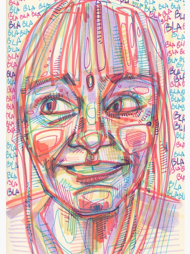 Bla Bla Bla Portrait Drawing - 2016 by gwennpaints