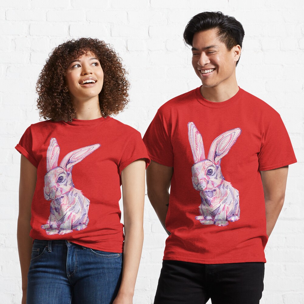 Pink Rabbit Drawing - 2017 Classic T-Shirt