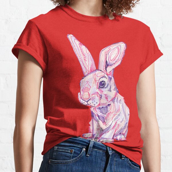Pink Rabbit Drawing - 2017 Classic T-Shirt
