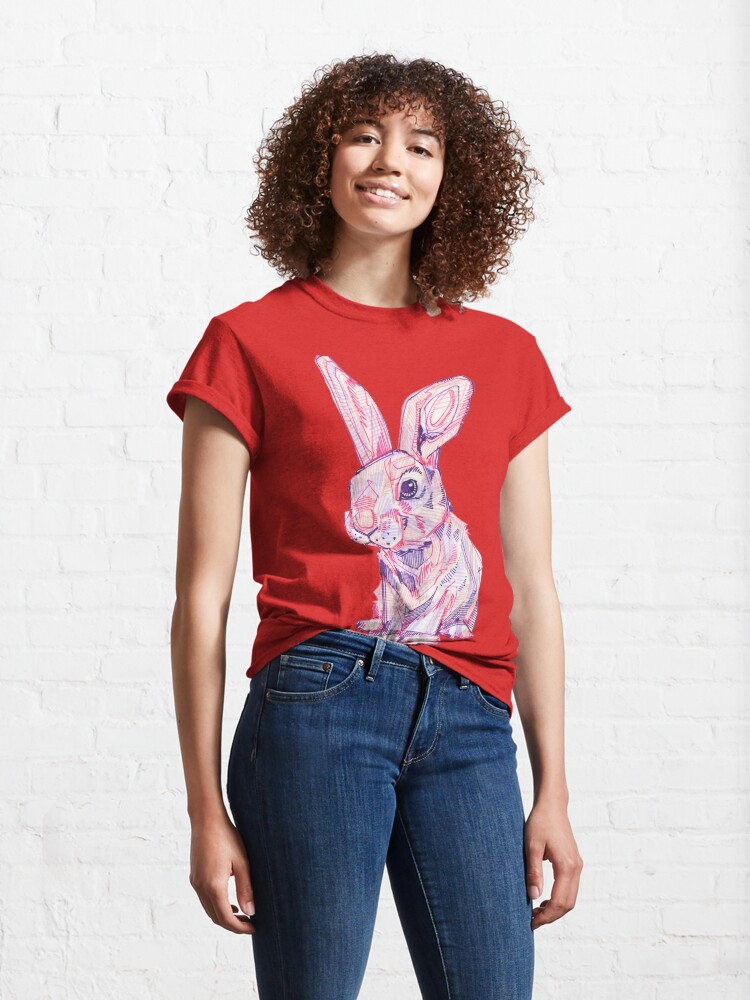 Alternate view of Pink Rabbit Drawing - 2017 Classic T-Shirt