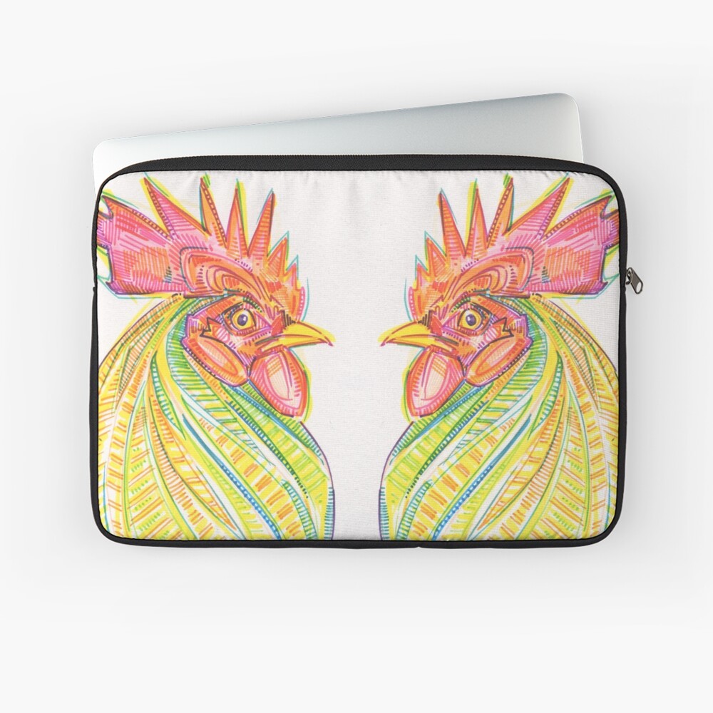 Rooster Drawing - 2017 Laptop Sleeve