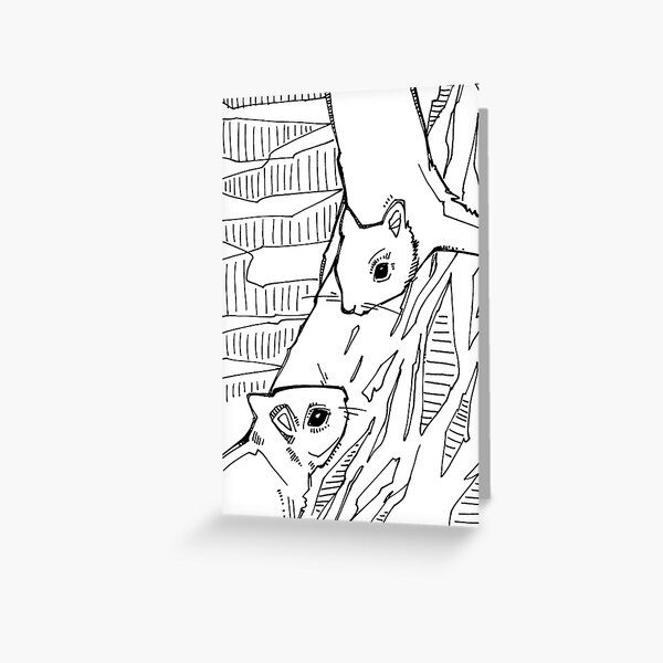 Gray Squirrel, Coloring Page Greeting Card