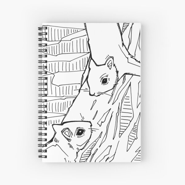 Gray Squirrel, Coloring Book Page Spiral Notebook
