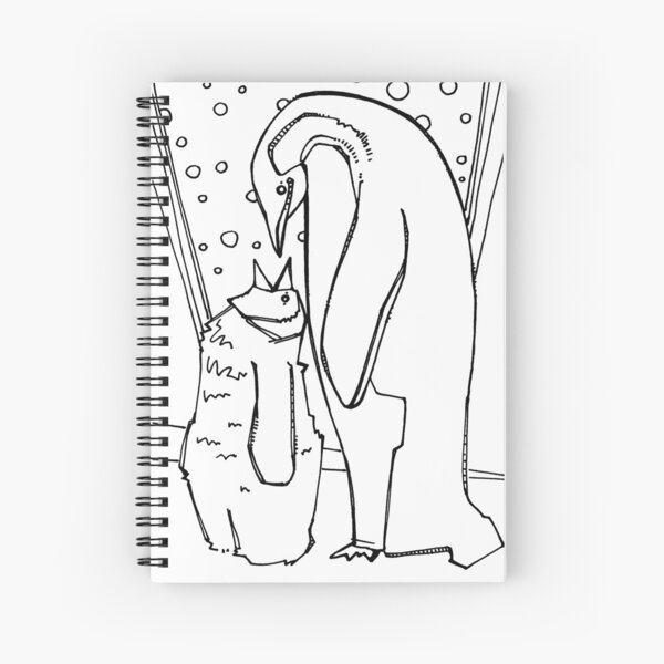 Emperor Penguin, Coloring Page Spiral Notebook
