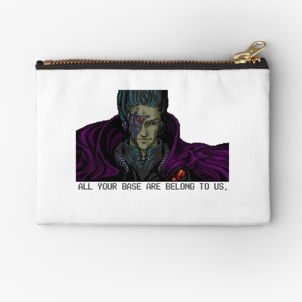 All your base are belong to us - white background Zipper Pouch