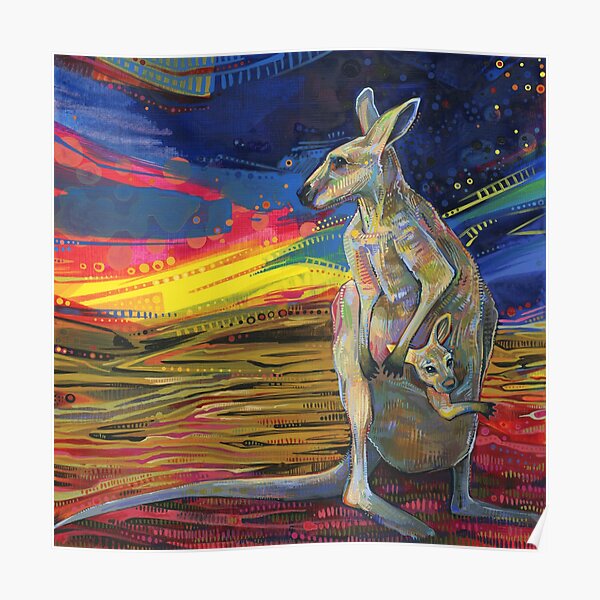 Red Kangaroo Painting - 2012 Poster