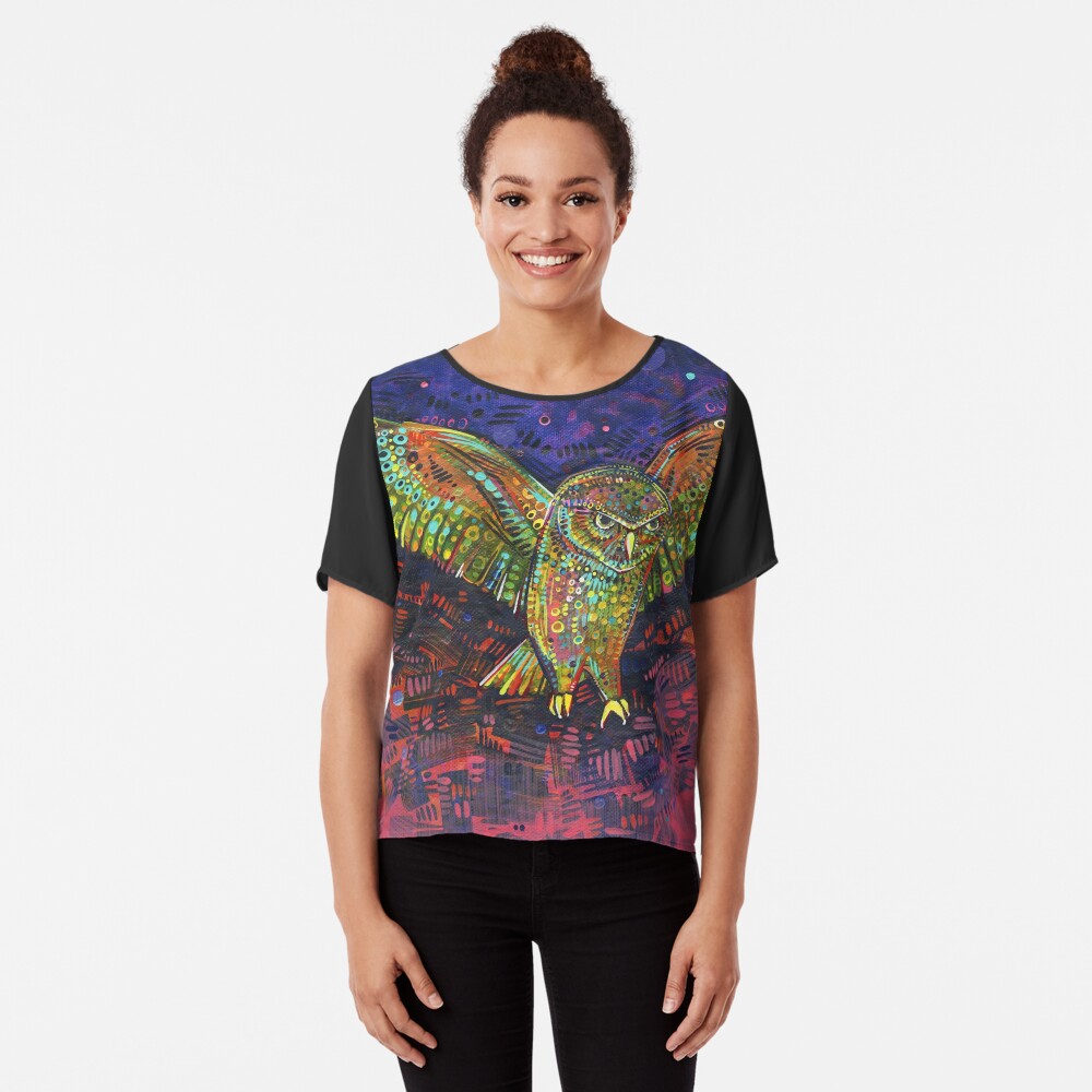 Owl painting - 2015 Chiffon Top