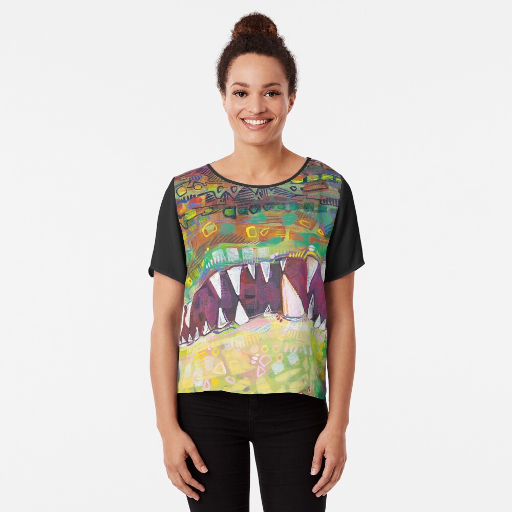 Crocodile Painting - 2015 Chiffon Top