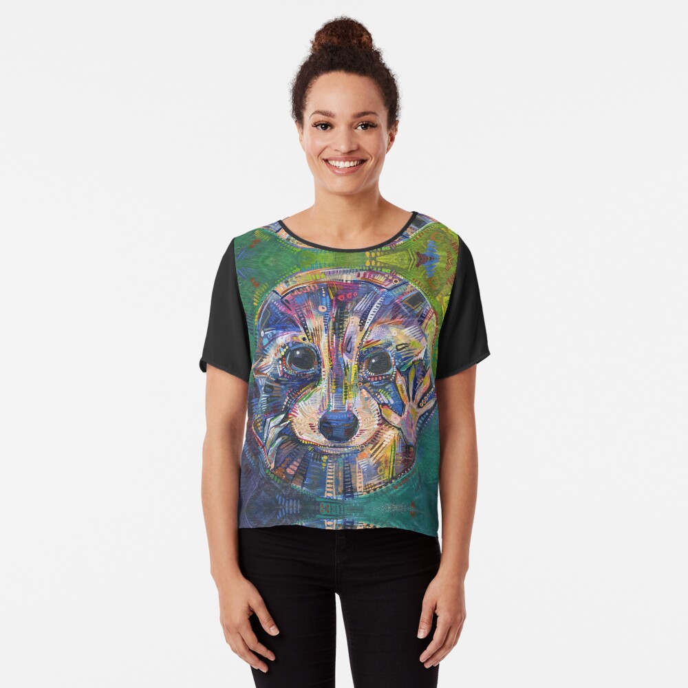 Raccoon Painting - 2015 Chiffon Top