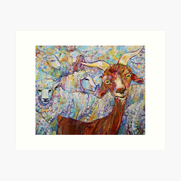 Item preview, Goat with Sheep in the Background designed and sold by Gwenn Seemel.