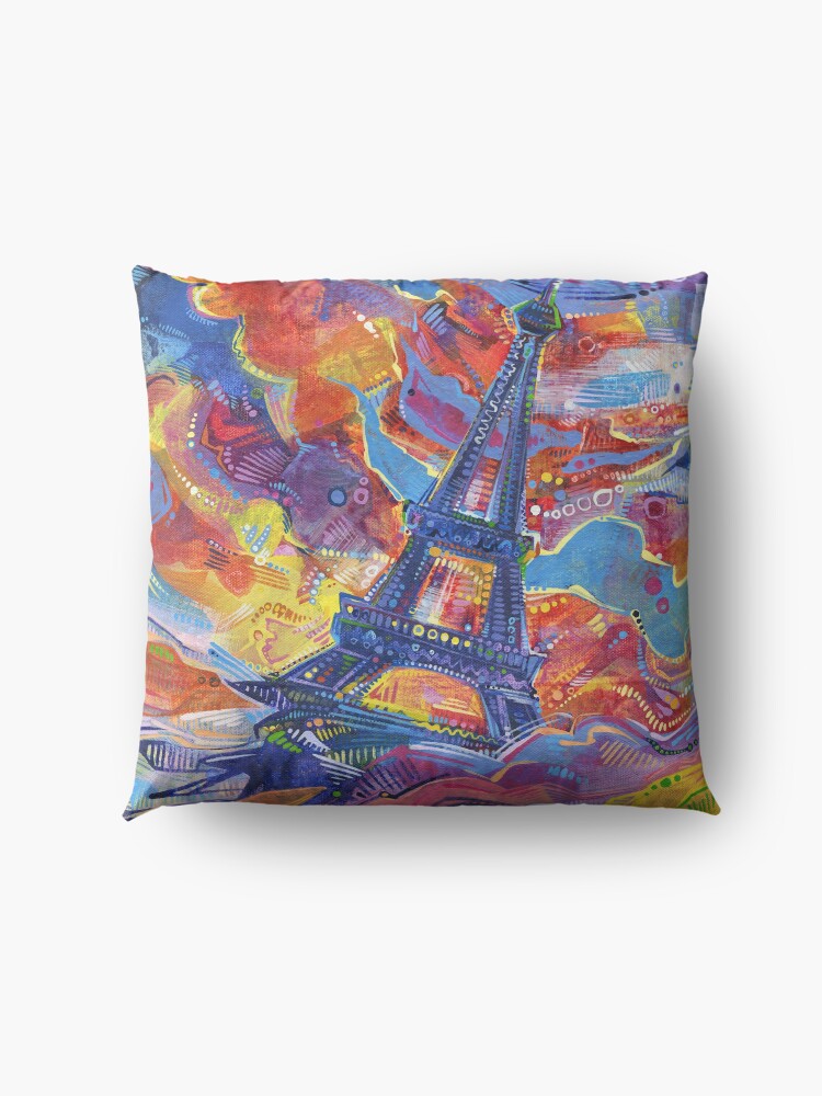 Alternate view of Eiffel's tower painting - 2014 Floor Pillow
