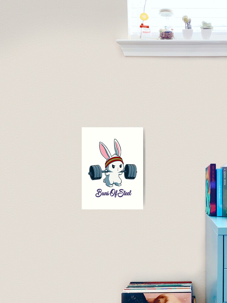 Bunny Fitness Gym Workout Installing Muscles | Sticker