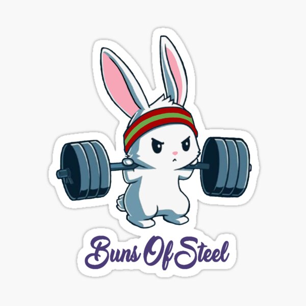 Bunny Fitness Gym Workout Installing Muscles | Sticker