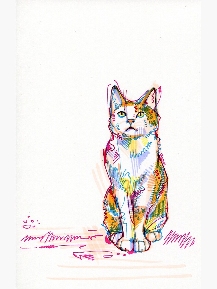 Cat Drawing - 2011 by gwennpaints