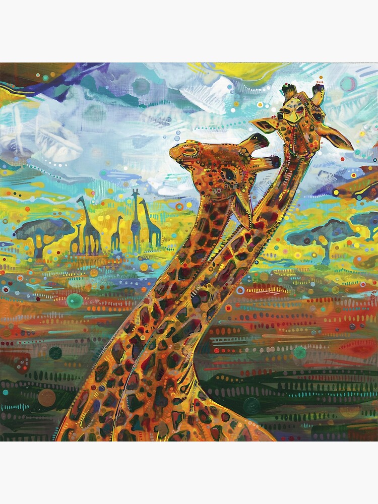 Giraffes painting - 2012 by gwennpaints