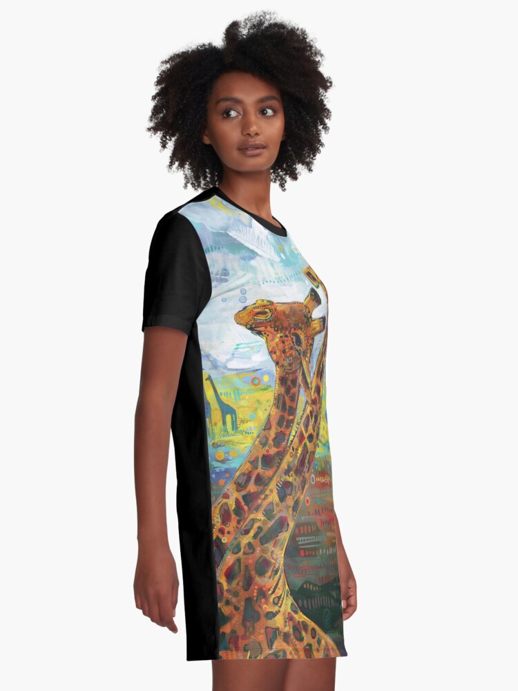 Alternate view of Giraffes Painting - 2012 Graphic T-Shirt Dress