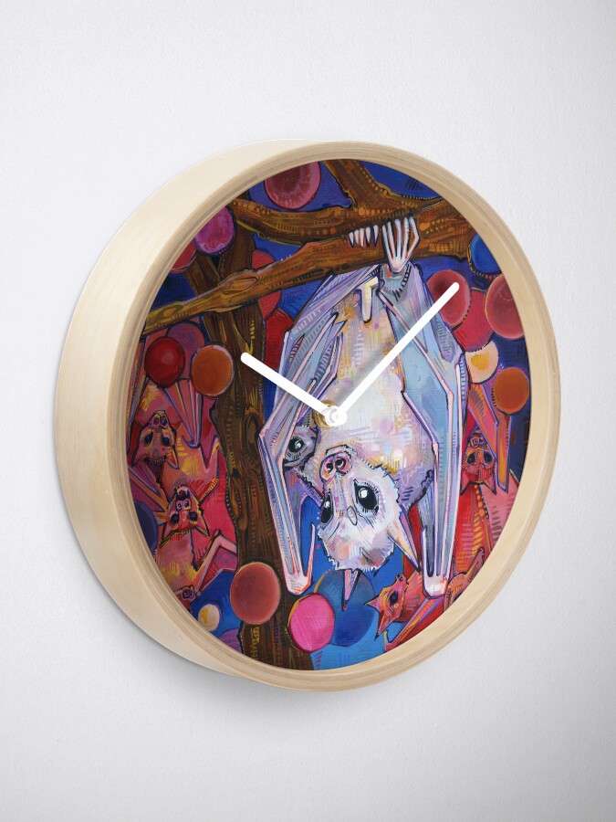 Alternate view of Dayak fruit bats painting - 2012 Clock