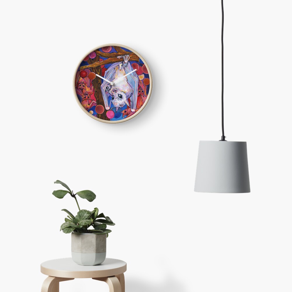 Dayak fruit bats painting - 2012 Clock