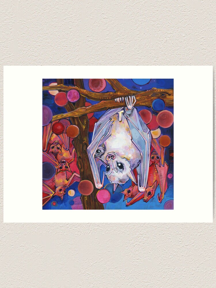 Alternate view of Dayak Fruit Bats Painting - 2012 Art Print