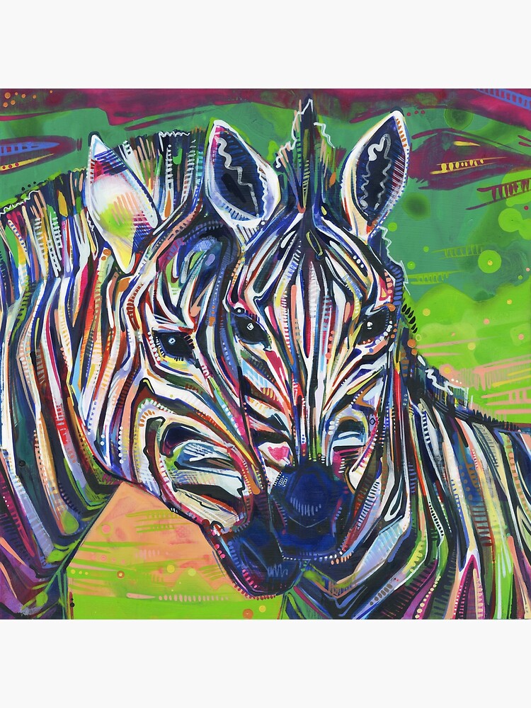 Thumbnail 4 of 4, Metal Print, Zebras Painting - 2012 designed and sold by Gwenn Seemel.