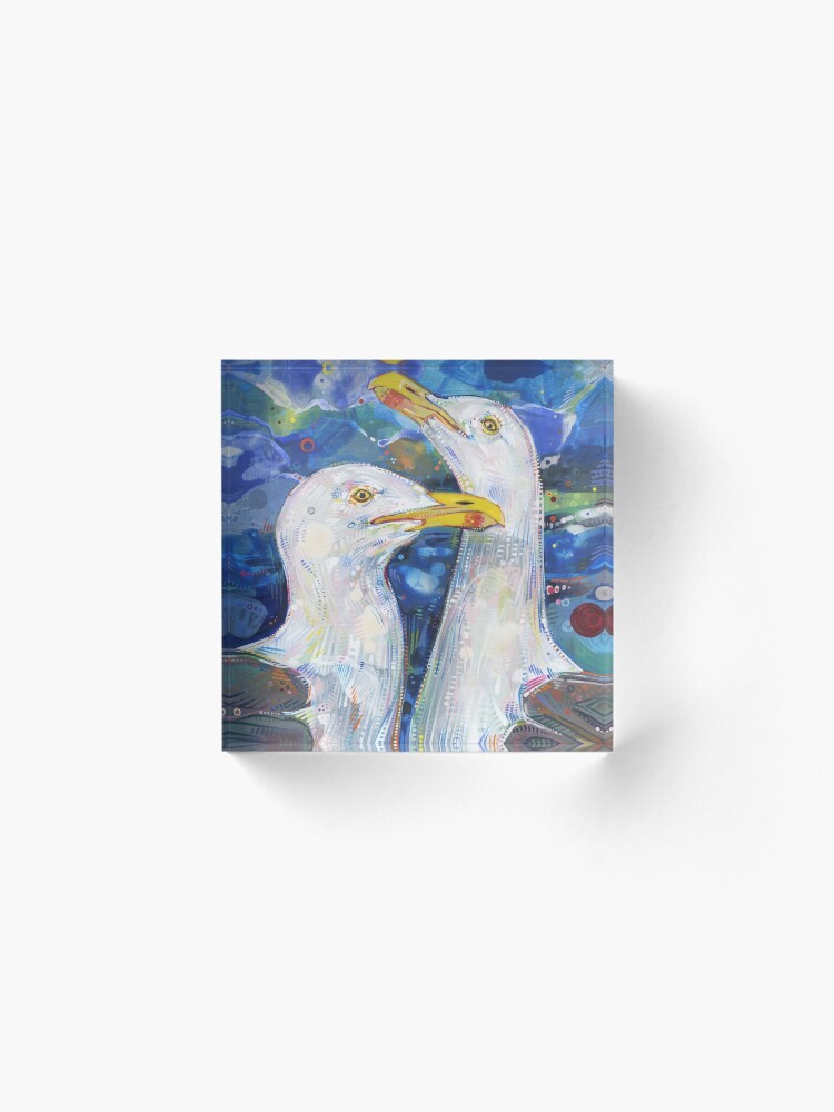 Thumbnail 2 of 5, Acrylic Block, Western Gulls Painting - 2012 designed and sold by Gwenn Seemel.