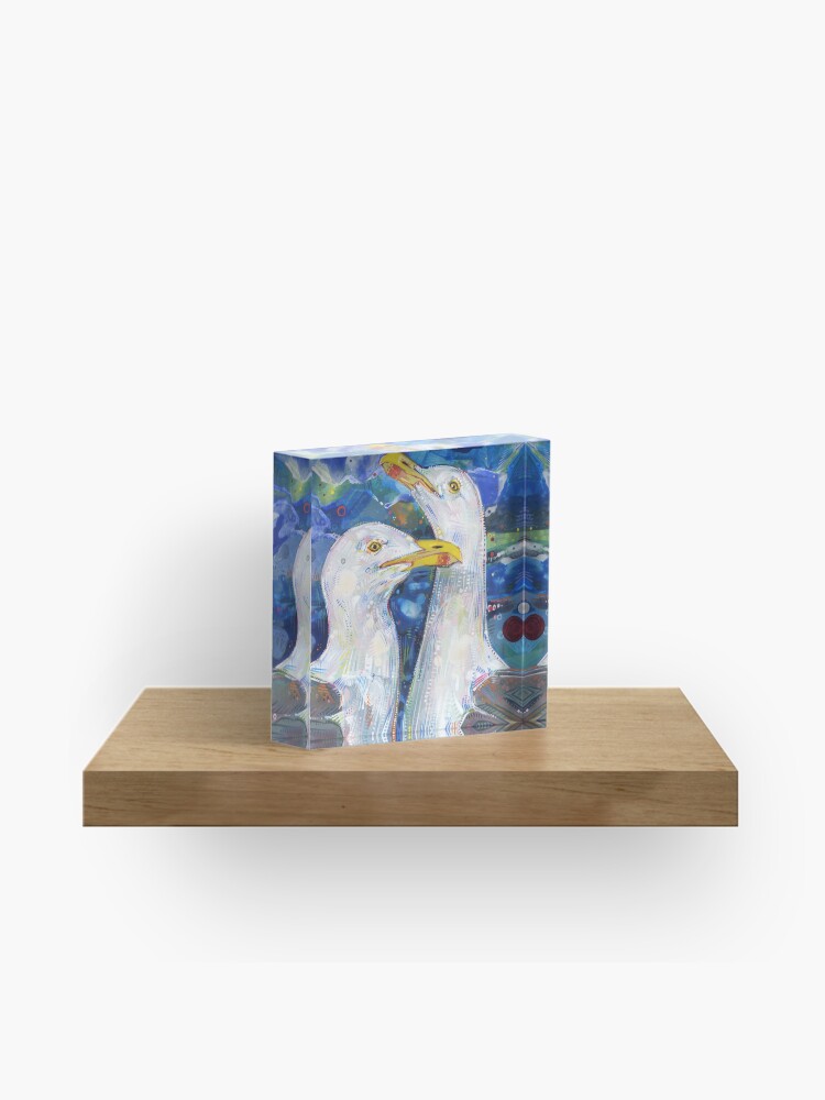 Thumbnail 1 of 5, Acrylic Block, Western Gulls Painting - 2012 designed and sold by Gwenn Seemel.