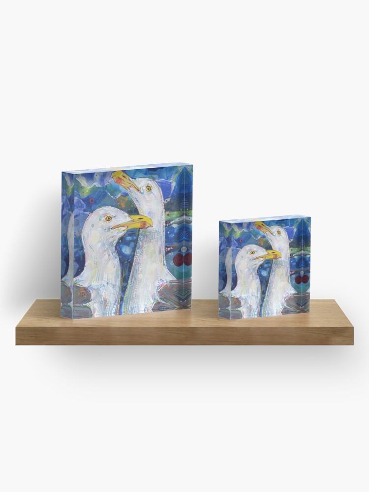 Thumbnail 4 of 5, Acrylic Block, Western Gulls Painting - 2012 designed and sold by Gwenn Seemel.