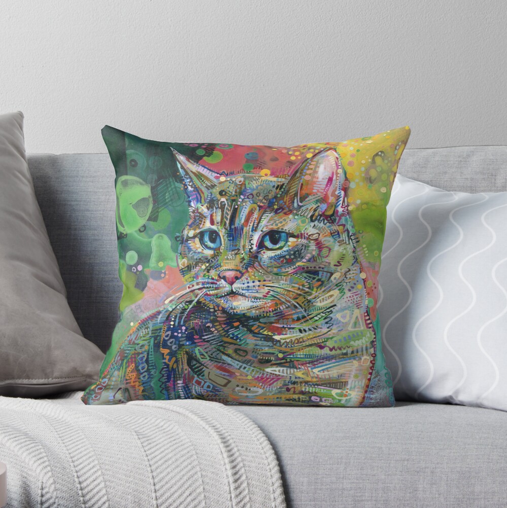 Cat Painting - 2011 Throw Pillow