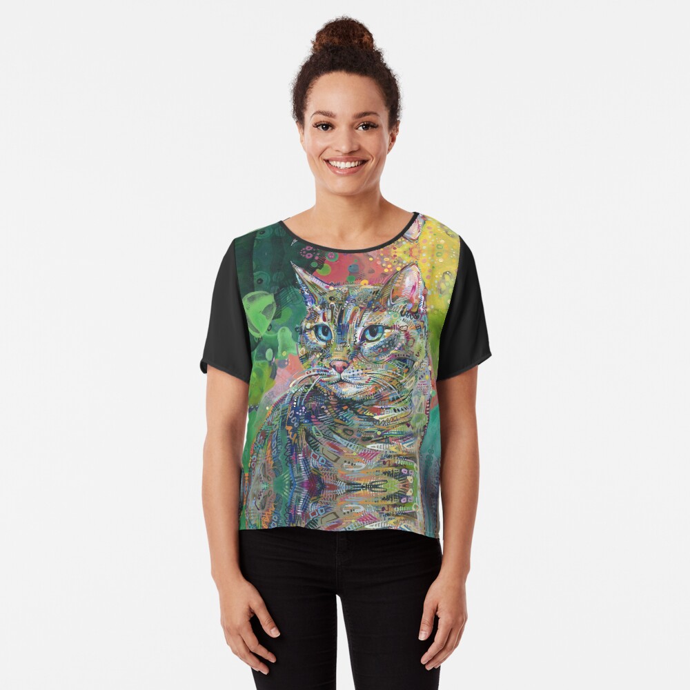 Cat Painting - 2011 Chiffon Top