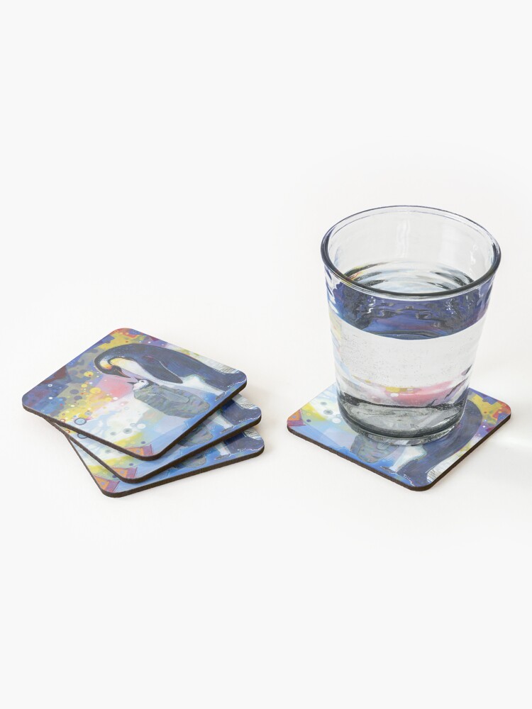 Alternate view of Emperor Penguin Baby and Parent Painting - 2012 Coasters (Set of 4)