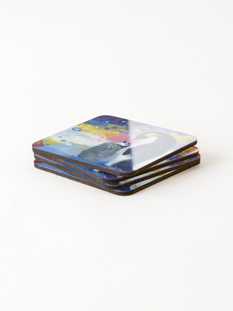 Alternate view of Emperor Penguin Baby and Parent Painting - 2012 Coasters (Set of 4)