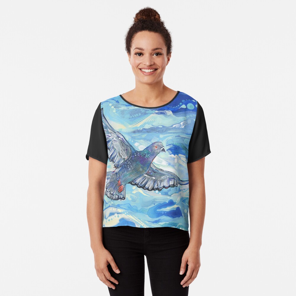 Rock pigeon painting - 2012 Chiffon Top